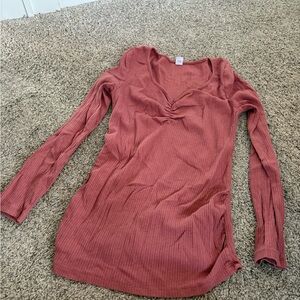 Old Navy Maternity Women's Ribbed Long Sleeve Top - Rose